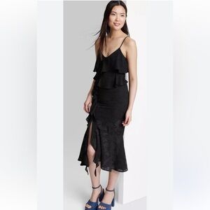 NWT wild fable Lace Ruffle Midi Dress Black Size XXL